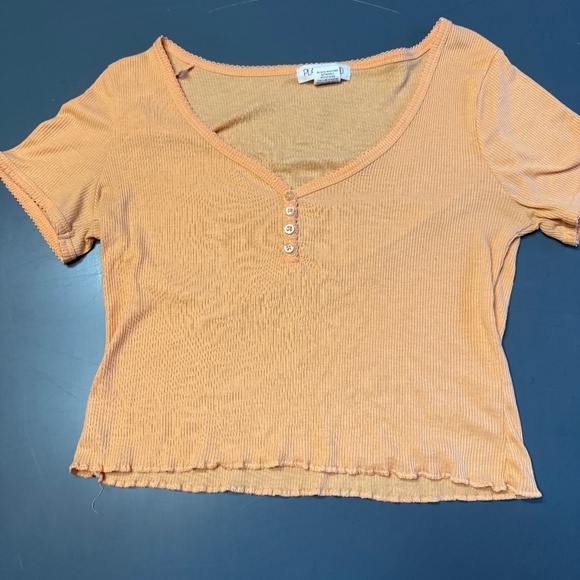 Basic Orange Top with White Buttons - Picture 1 of 1